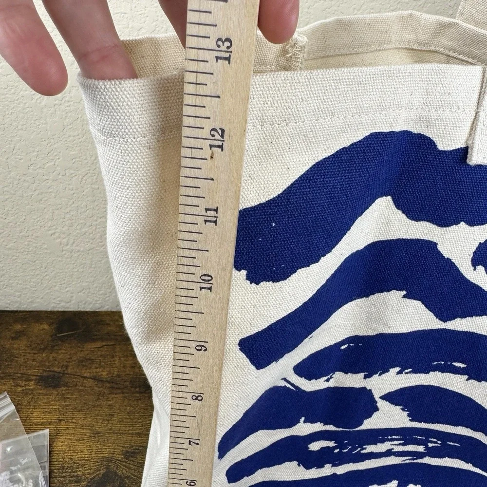 Clarins Canvas Tote Bag Blue Zebra Print Eco‎ Recycled Materials NWT Shopper
